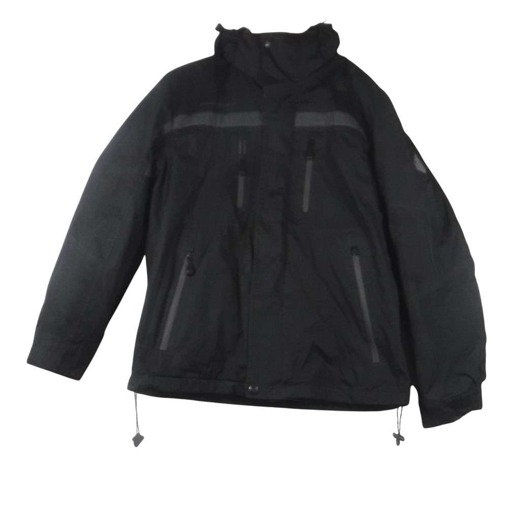 ZeroXposur Mens Winter Jacket Black Hooded Full Zip Insulated Removable Liner